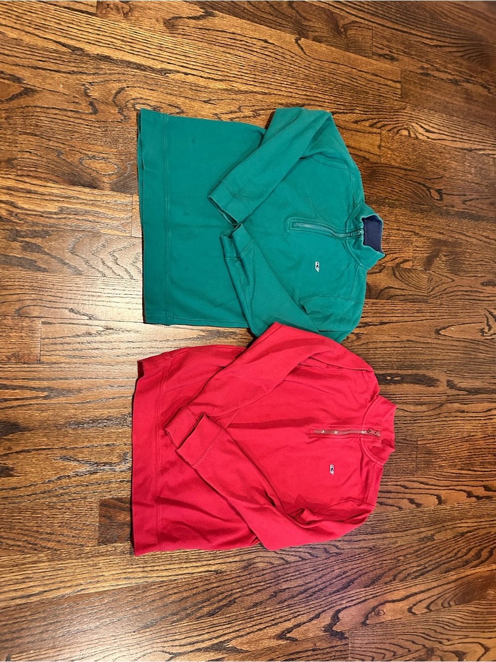Vineyard Vines Red and Green Quarter-Zip Pullovers